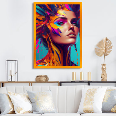 Avant sensuel, plume, portrait I - impression sur toile