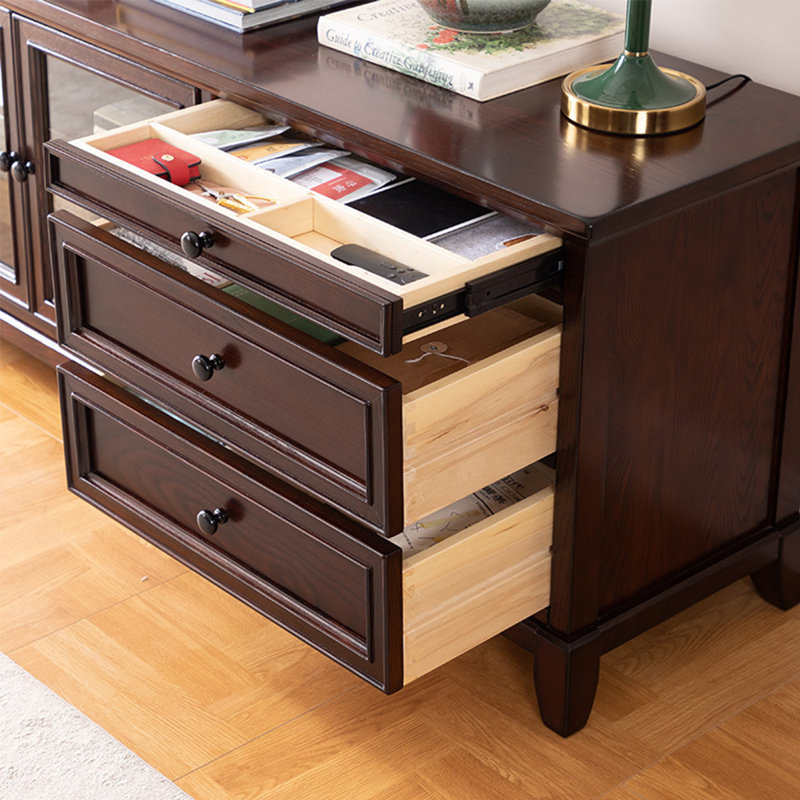 American style light luxury retro style TV cabinet, 70.87"