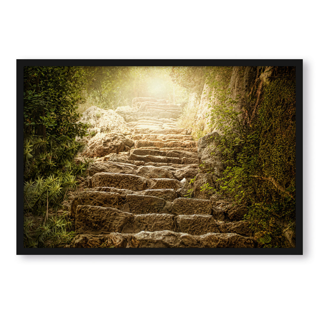 Gerahmtes Foto "Schöne alte Steintreppe"