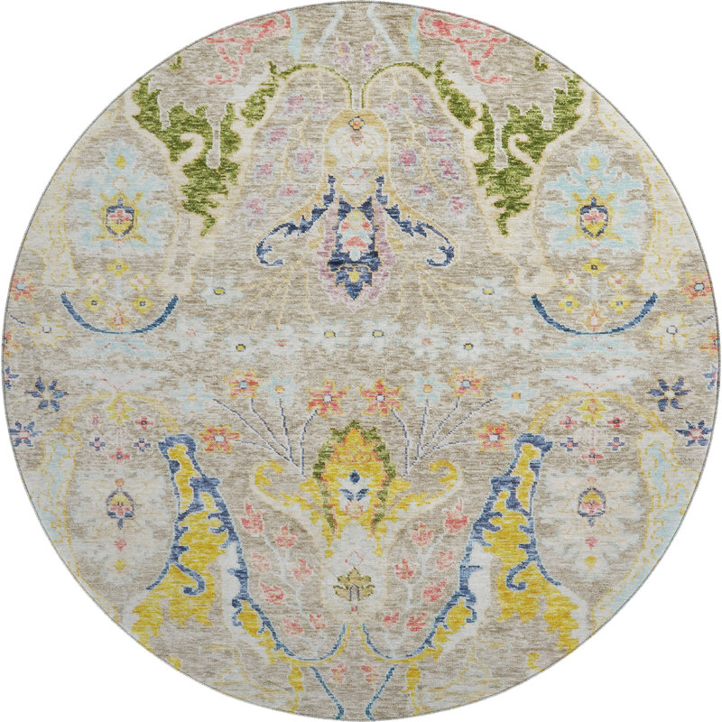 Premium Machine Washable Mayfield AMF1932 Modern Rug, Round 8'