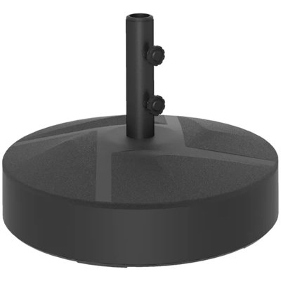 Porte-parapluie de patio, base de support de parasol d'extérieur robuste, remplissable avec sable / eau jusqu'à 66 lb / 55 lb, noir