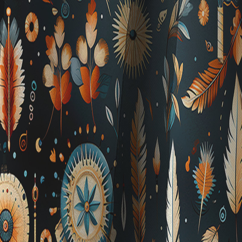 Motif rétro Boho de nomade Ii - rideau abstrait boho - rideau occultant abstrait - 1 panneau, L 52 po x L 90 po