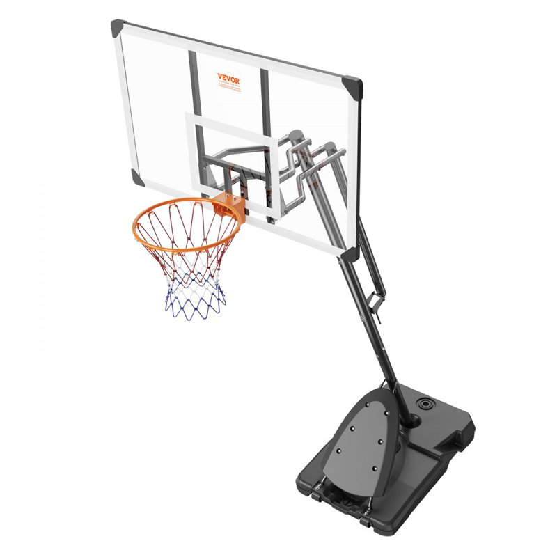 Adjustable Height Portable Basketball Hoop, 53" H x 32" W x 10" D