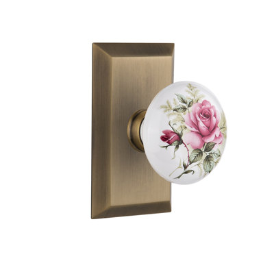 Plaque de studio avec poignée de porte en porcelaine blanche