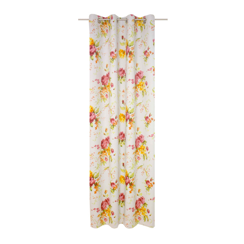 Pansy Blackout Curtain Single Panel, Red and yellow, 145cm Width x 245cm Drop