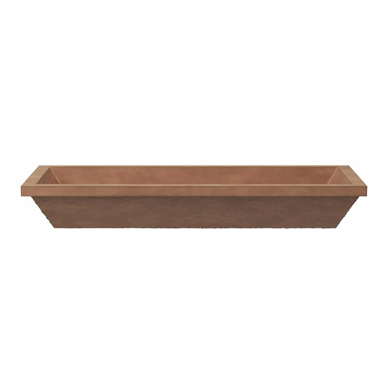 Arcata 36" Undermount Concrete Trough Bathroom Sink, Terracotta