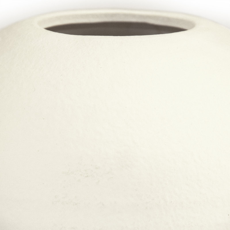 Vase de table en céramique blanc mat 11,5 po