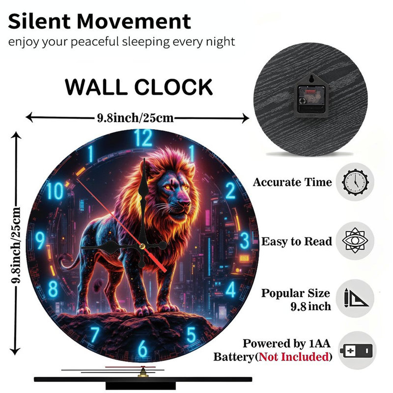 Horloge lion brillant