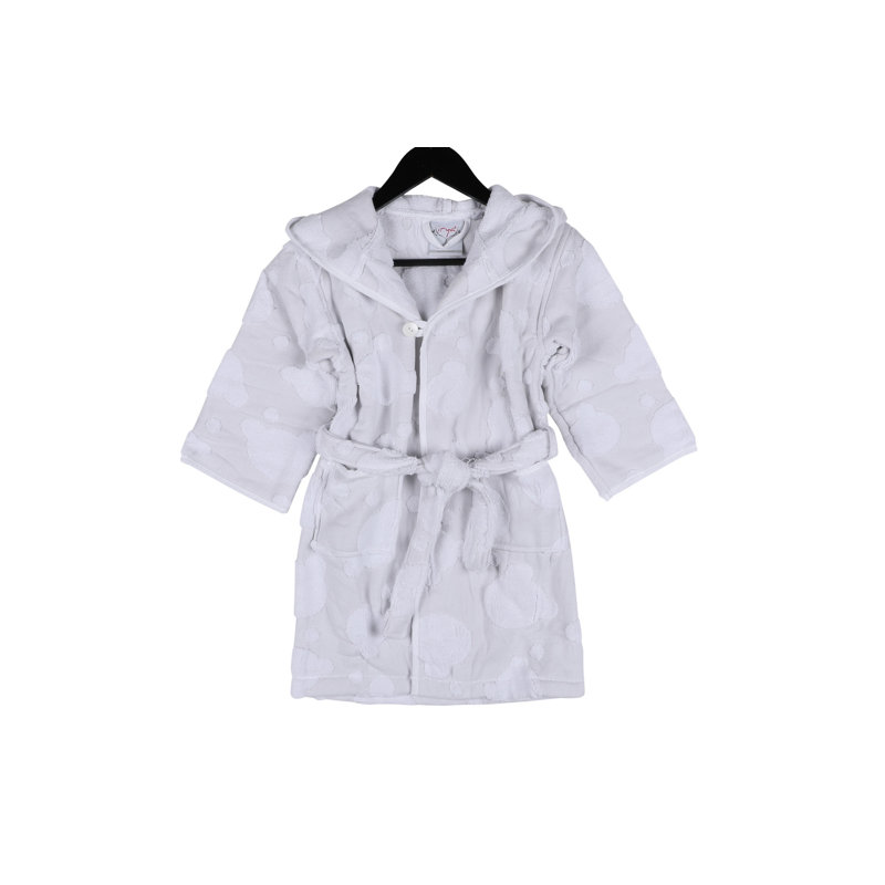 Above Knee Bathrobe with Pockets and Hood, Kid S, Grey & Silver