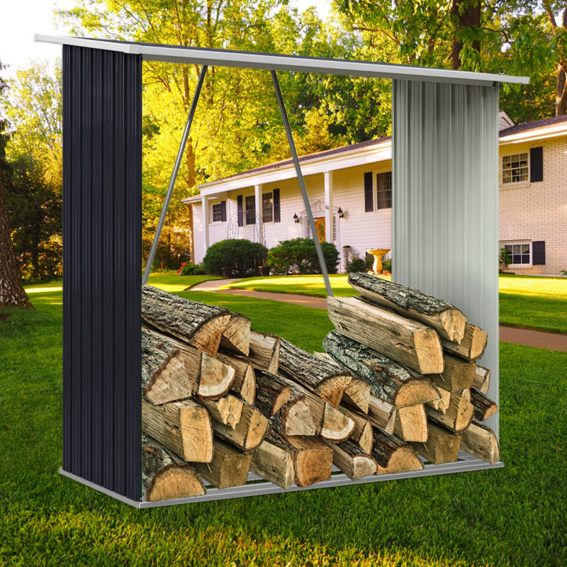 83cm W x 154cm D Metal Log Store