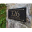 Black Granite Rectangle Trajan Engraved 2-Line Address Sign-865650420-865650422