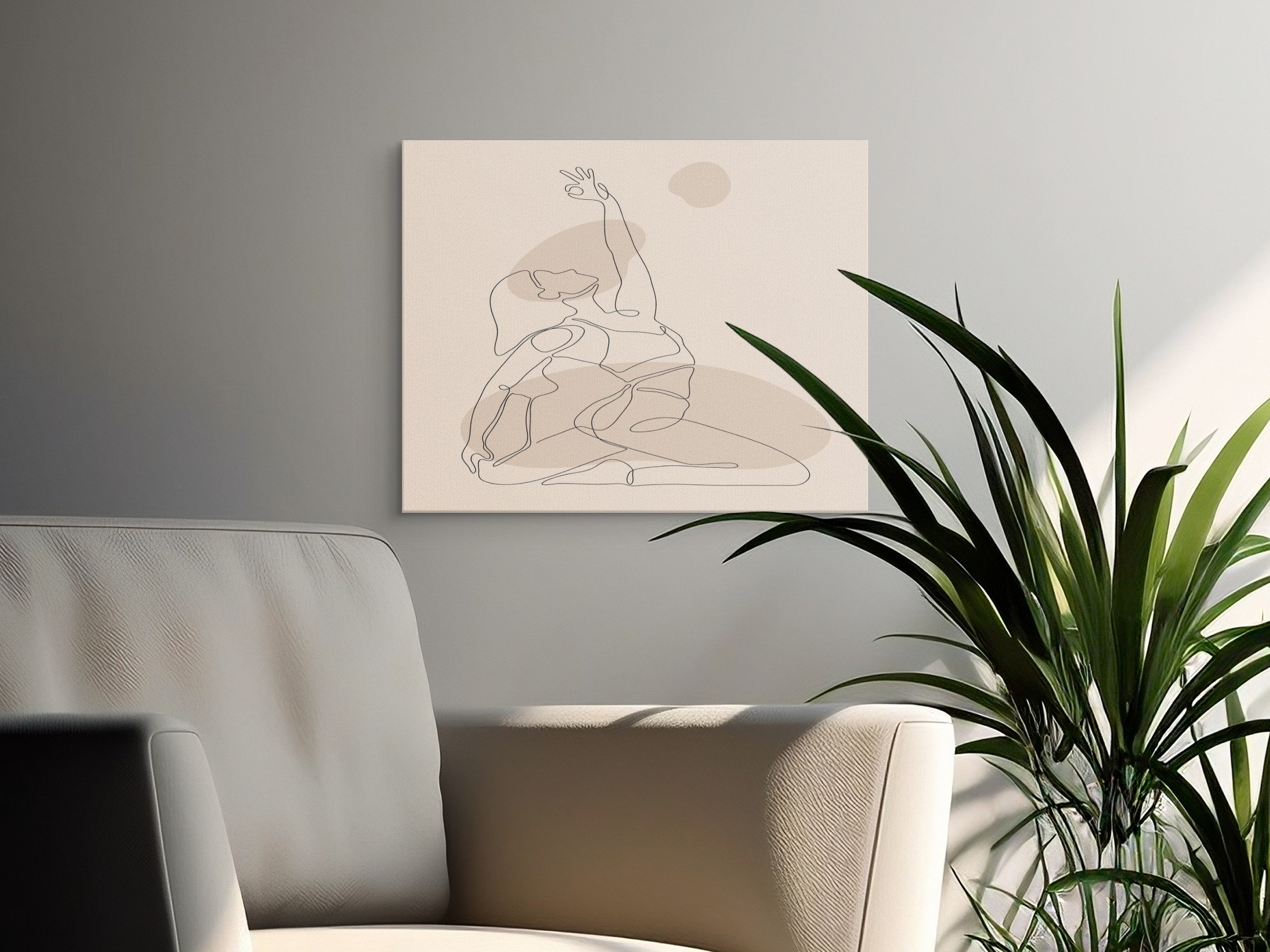 Lark Manor Yoga Pose Canvas Wall Art, Minimalist Line Art Print ...