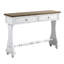 Table d'appoint blanche avec rangement en bois d'hévéa et 2 tiroirs dans une console antique 32,52 po Hauteur