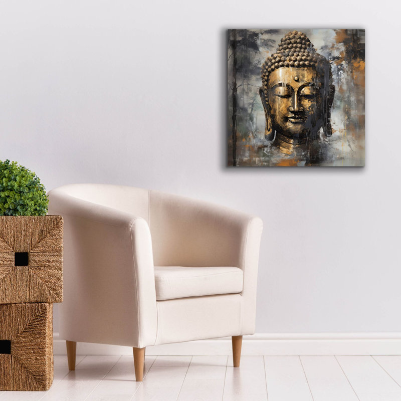 «Buddha 6» par Cameron Gray, art mural sur toile, H 26 po x l 26 po x P 1,5 po