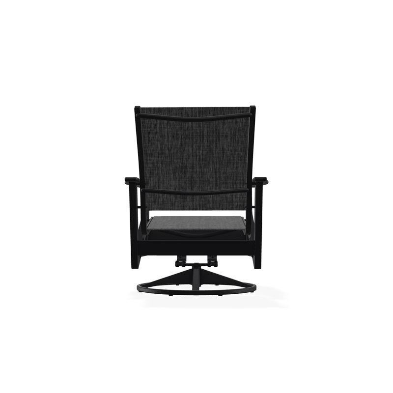 Wexler Outdoor Swivel Lounge Chair, Augustine Shadow, Black