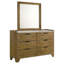Commode 6 tiroirs en chêne avec miroir