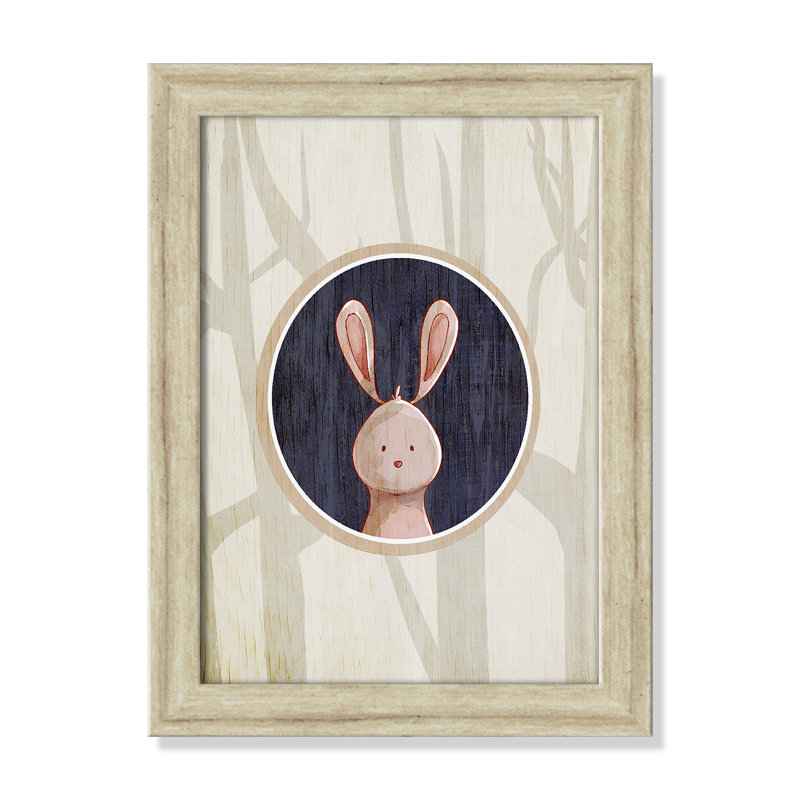 «Juvenile Forest Animals», impression sur papier, H 14 po x l 10 po x P 0,6 po, Beige Flat Framed