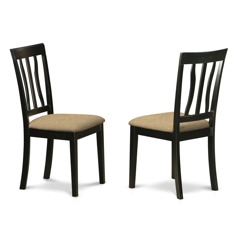 3 Piece Kitchen Table Set for Small Spaces Contains a Round Dining Room Table with Pedestal and 2 Linen Fabric Upholstered Chairs, Black & Cherry