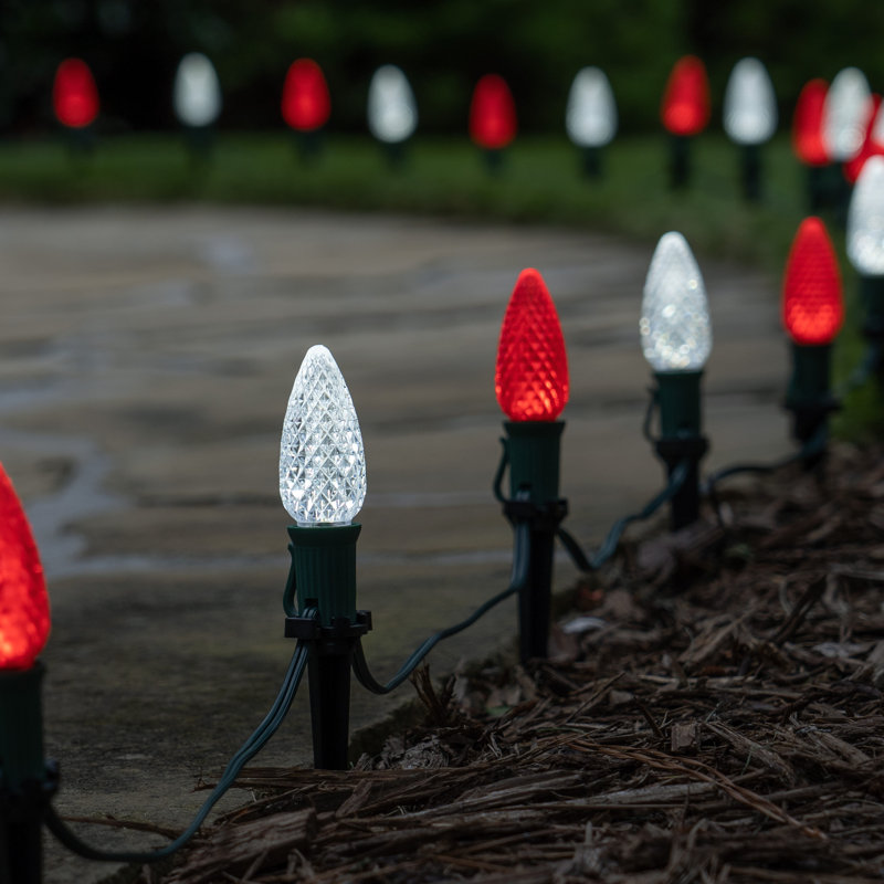 50-Foot Red and Cool White LED Christmas Pathway Lights