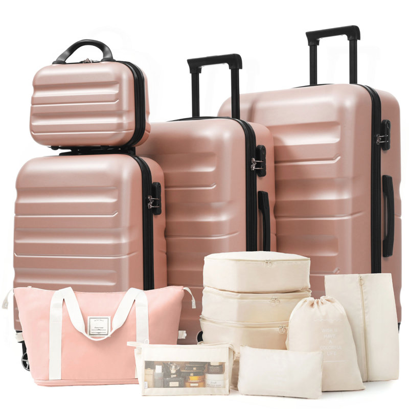 Ensemble de valises Hardshell en ABS - Valises légères et durables avec deux roues pivotantes, tailles de bagage à main et pour bagages