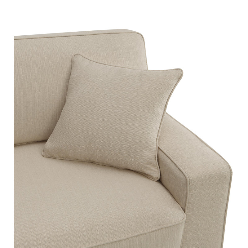 Serta Palisades Track Arm Sofa, Easy Care Fabric, Soft Pillow Back, Pocket Coil Seat Cushions, Glacial Gray Microsuede, 78"