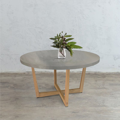 Round Solid Wood Base Dining Table