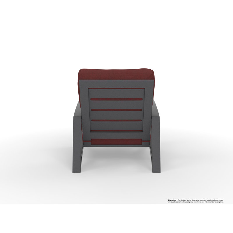 Arc Outdoor Lounge Chair, Trax Burgundy, Graphite