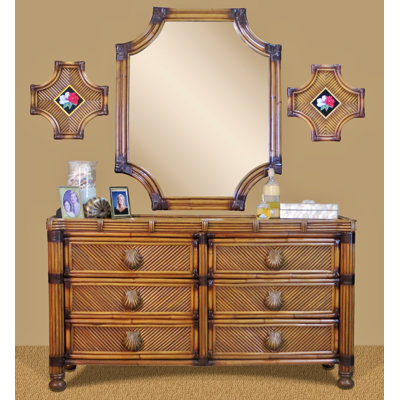 Commode double 6 tiroirs avec miroir Angelique
