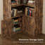 82.6" Corner Bookshelf with Doors, 6 Tier Large Corner Bookcase-1309055763
