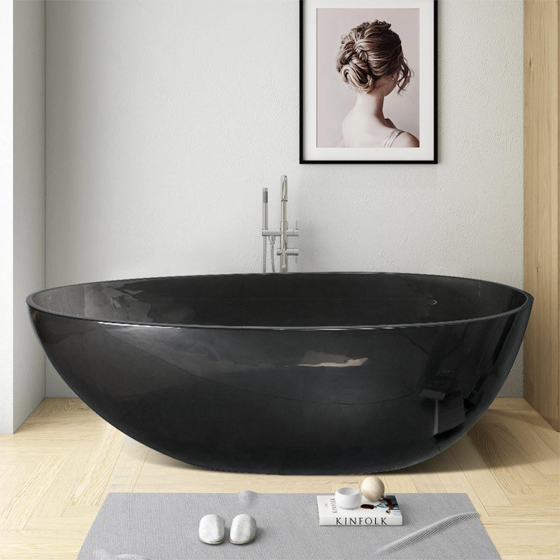 67'' x 34'' Freestanding Soaking Solid Surface Bathtub