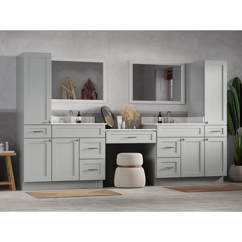 Ensemble de meuble-lavabo double 120 po Disar, Gris