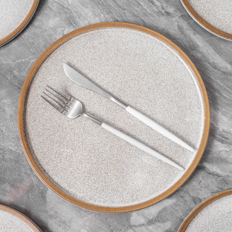Stone Lain Vince 4-Piece Dinner Plate Set Stoneware, Brown