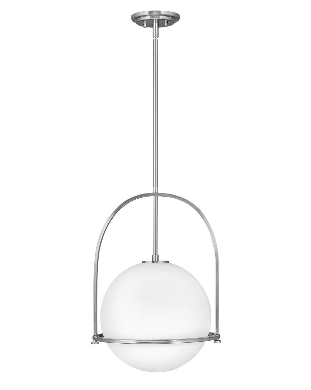Arie Dimmable Single Light Pendant, Brushed Nickel, 19" H x 15.5" W x 15.5" D