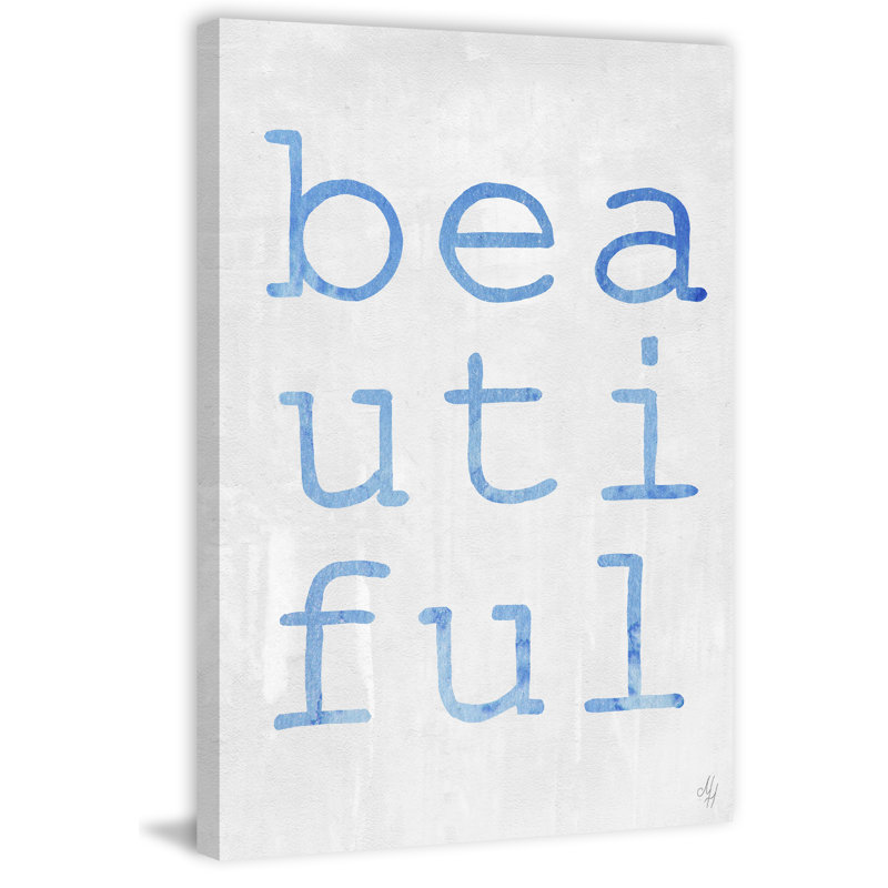 Marquis Beautiful Indigo - Typography on Canvas, 45cm H x 30cm W