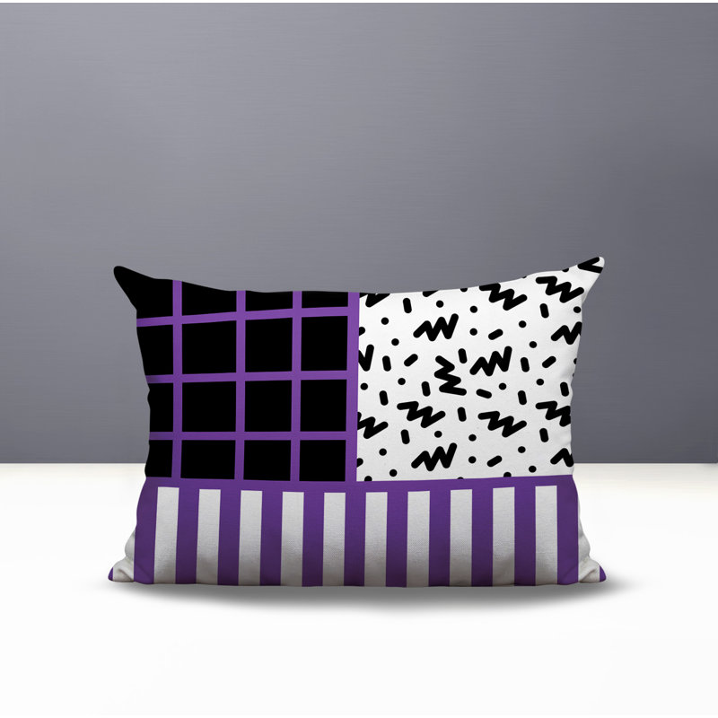 Oreiller rectangulaire réversible intérieur / extérieur Froza, Mauve, Rectangulaire H 14 po x l 20 po
