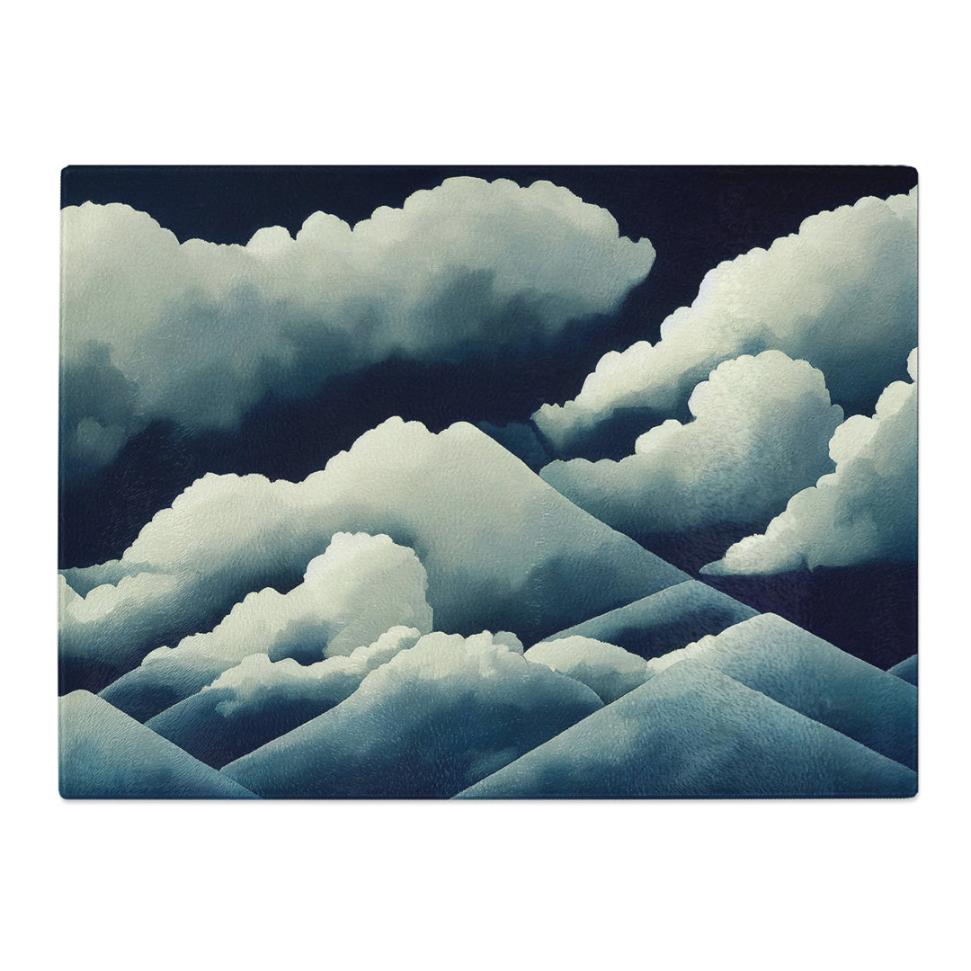 Mountain Clouds Abstract  Glass Chopping Board