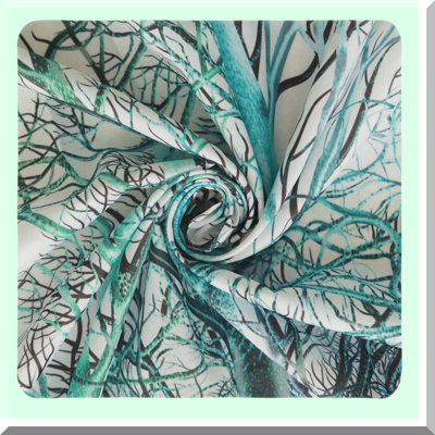 Forest Canopy Shower Curtain - Green Tree Branches, Birch Woods, Waterproof Polyester Bathroom Curtain with Hooks