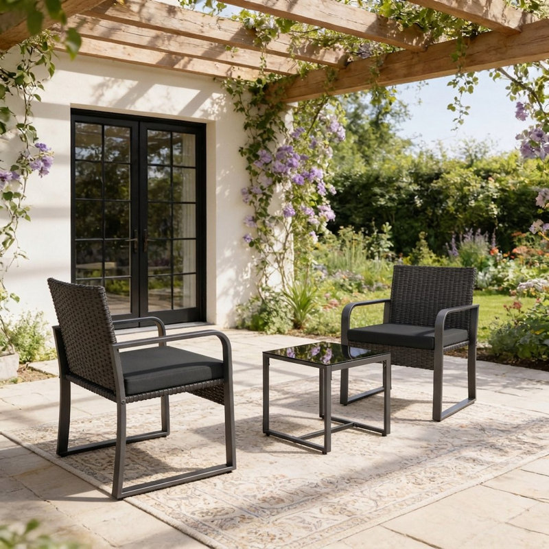 Ensemble de conversation avec coussins pour 2 personnes Gizoon, Gris