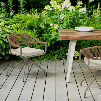 Chaises de salle à manger pivotantes pour l'extérieur toutes saisons pour pelouse, porche ou jardin (ensemble de 8)
