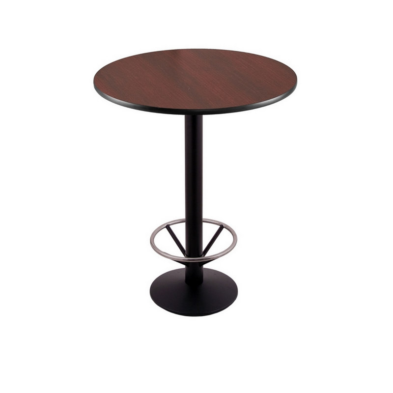 Table à piédestal avec anneau de pied, L 30 po x l 30 po, Hauteur de la barre (hauteur de 42 po)