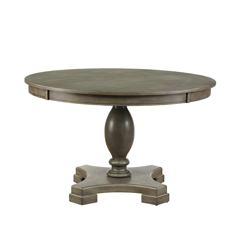Table de salle à manger en chêne gris - Design élégant avec plateau et base arrondis d'une largeur de 48 po x d'une profondeur de 30 po, d'un poids de 90 lb et d'un soutien de 100 lb