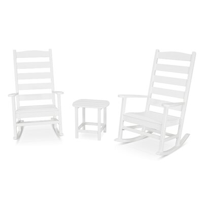 Shaker 3-Piece Porch Rocking Chair Set -  POLYWOOD®, PWS474-1-WH