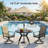 42" Round Outdoor Patio Dining Table, All-weather Metal Patio Table With Adjustable Umbrella Hole, Outdoor Furniture For Lawn, Garden, Backyard-1695201975