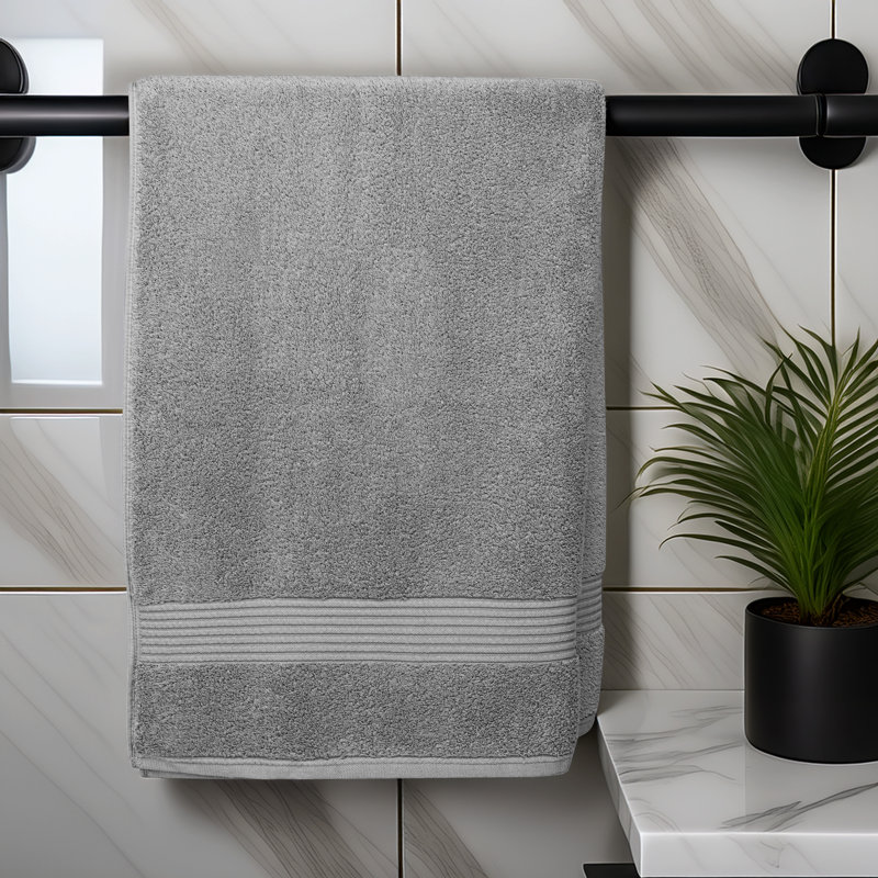 100% Cotton, Zero Twist Bath Sheet set 2 pieces (2 x Bath Sheet - 100x150) 580GSM, Charcoal
