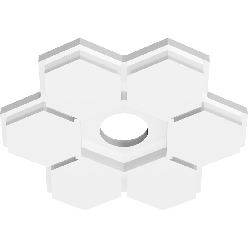 Médaillon de plafond contemporain en PVC de qualité architecturale Daisy, H 1 po x l 10 po x P 10 po