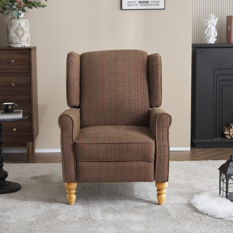 Ozvaldo 70cm Wide Wing Chair Recliner, Brown