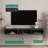 Modern Floating Tv Stand, High Gloss Black Mdf With Led Lights For Living Room