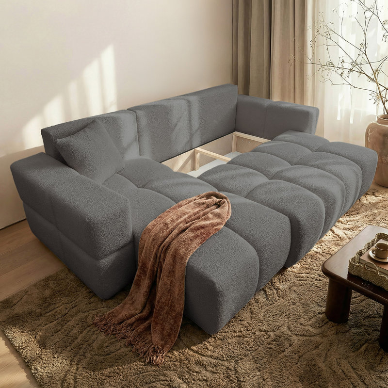 4 Seater Sofa Bed, Grey