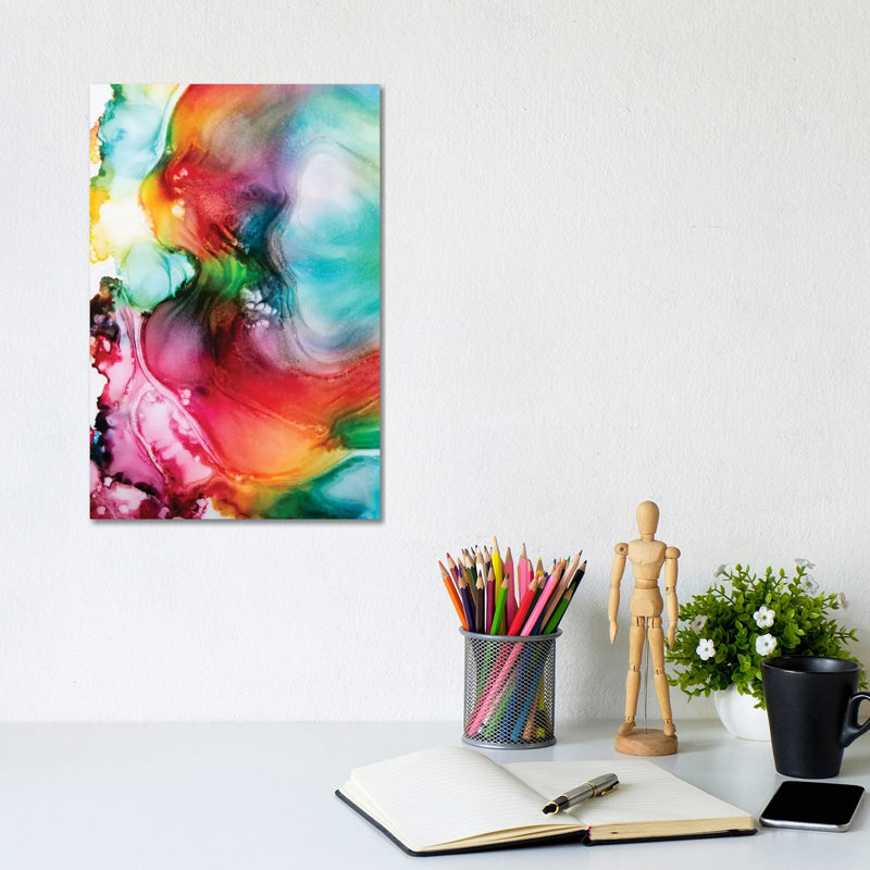 The Rainbow Waterfall by LouLouArtStudio - Wrapped Canvas Print, 20.32 cm H x 30.48 cm W