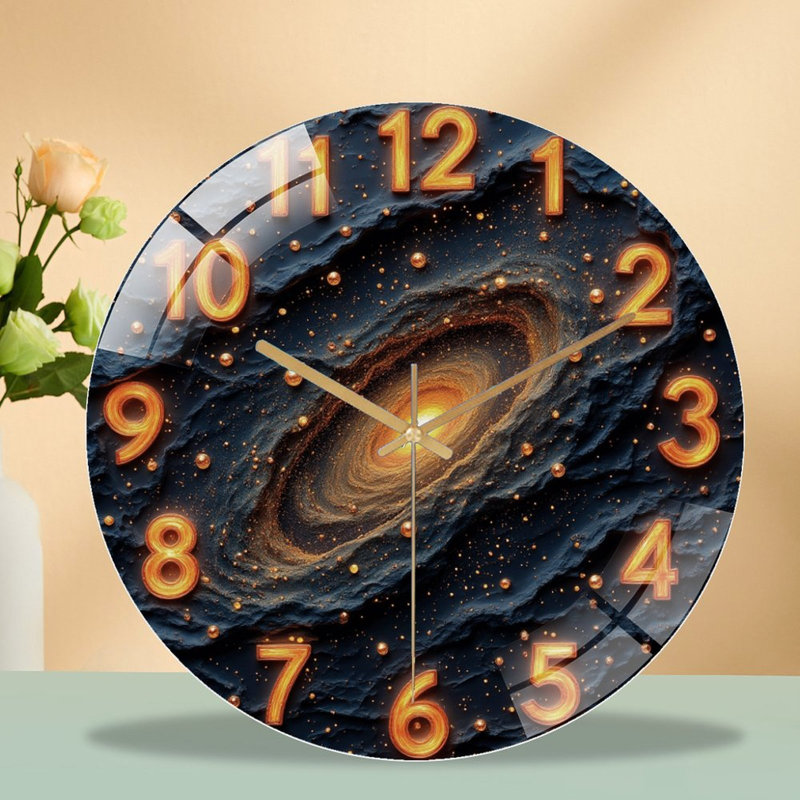 Horloge murale 12 po Glowing Galaxy